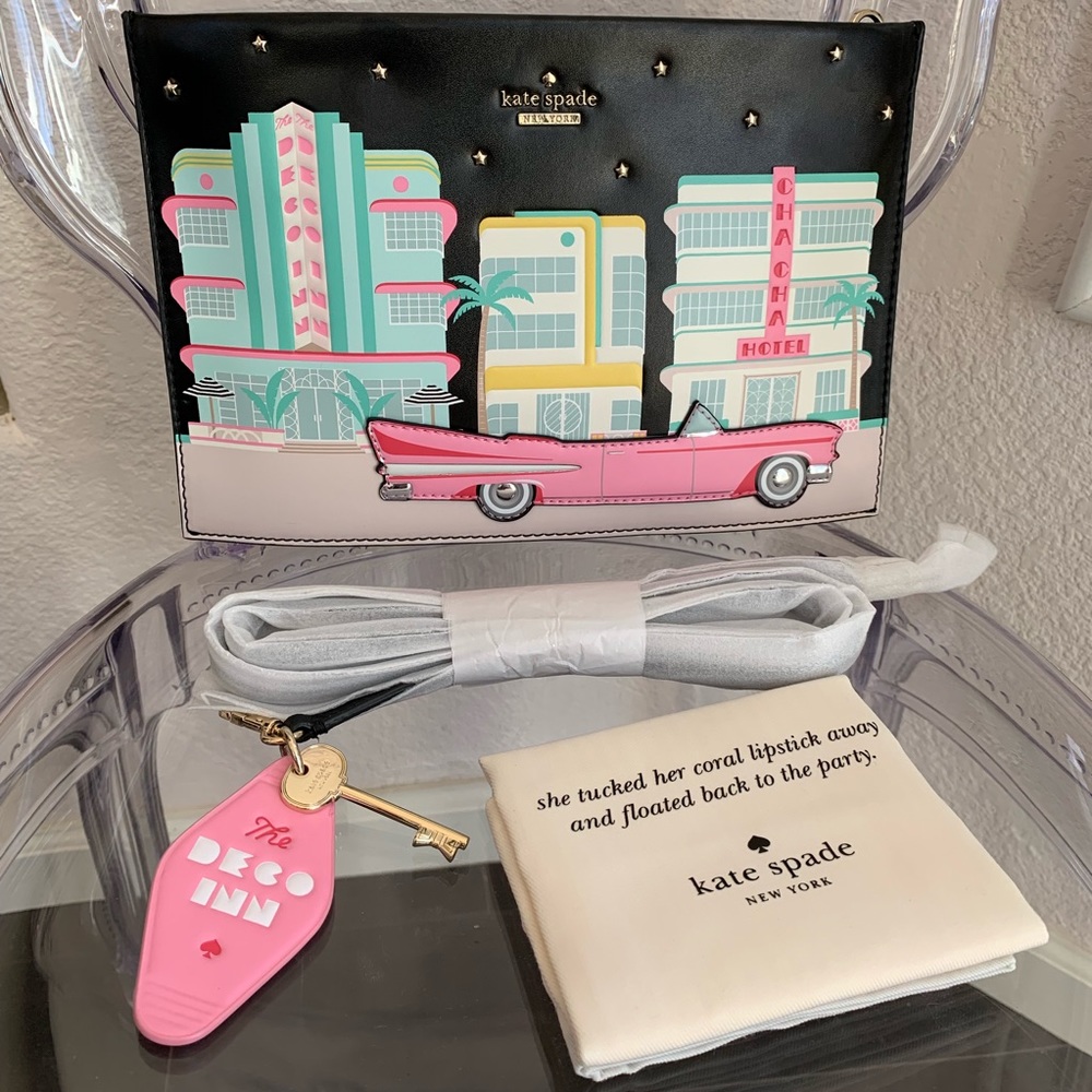 Kate Spade Checking In Car Sima Miami Art Deco Bag